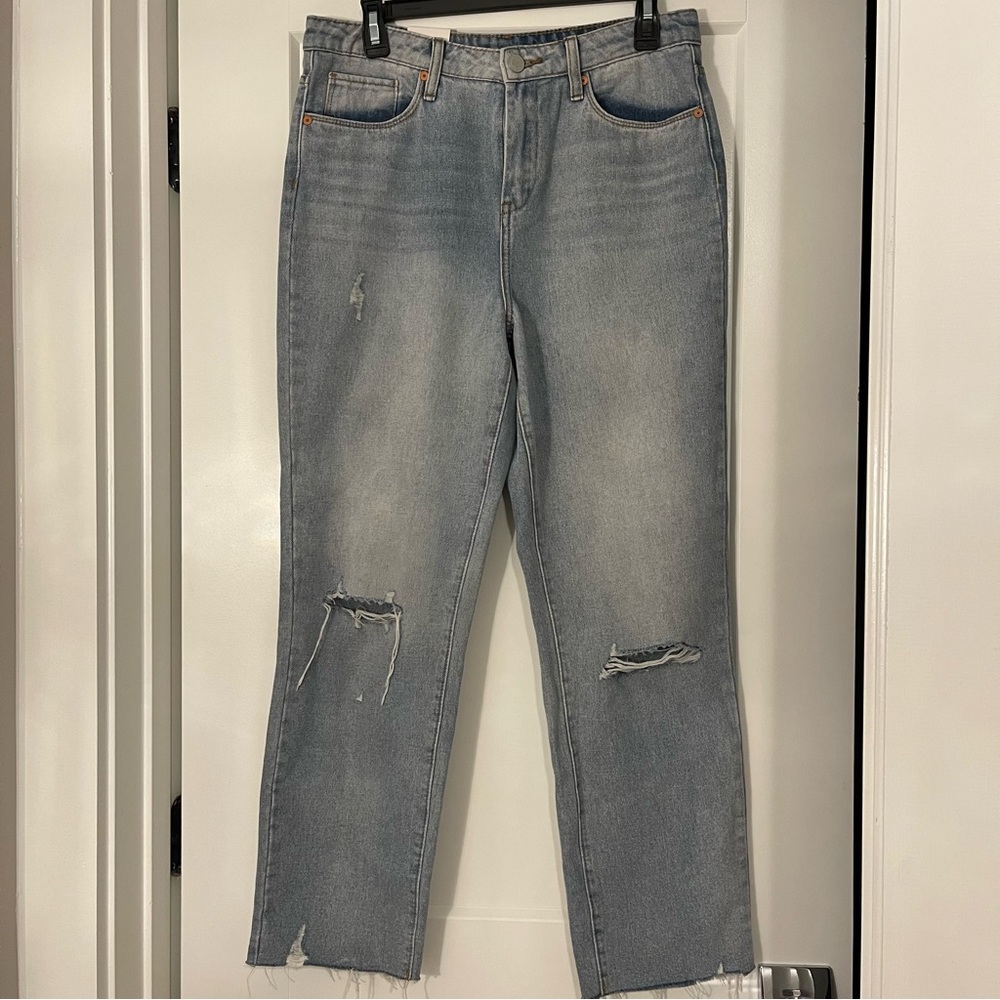 BLANKNYC Ripped High Waist Cropped Jeans